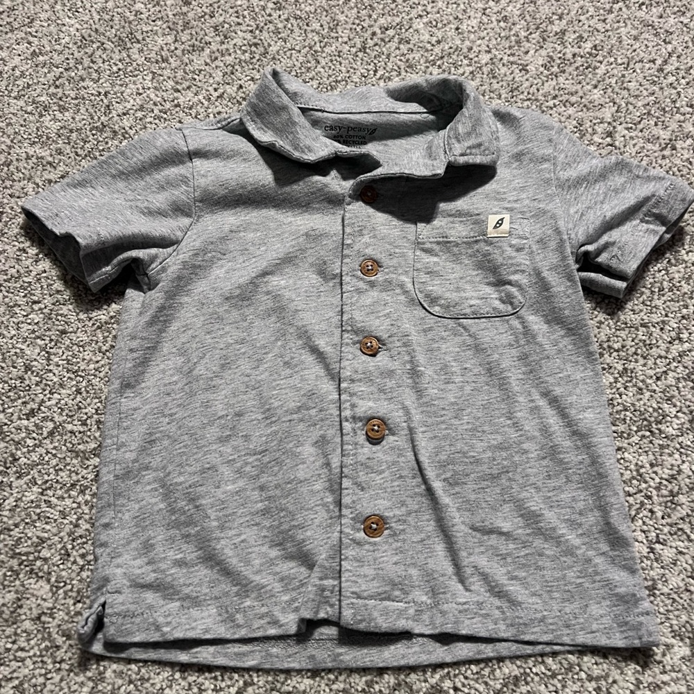 Easy Peasy Gray Kids Button-Down Shirt